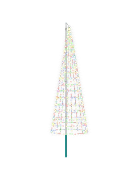 Luci per albero di Natale con picchetti e asta per bandiera