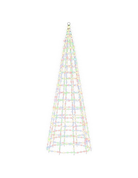 Luci per albero di Natale con picchetti e asta per bandiera