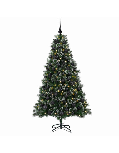 Albero di Natale Artificiale con Palline 210 cm 300 LED