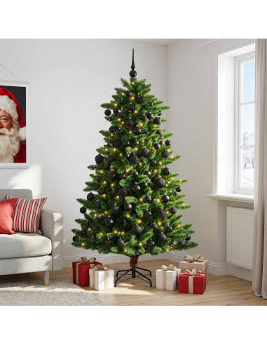 Albero di Natale Artificiale con Palline 180 cm 300 LED