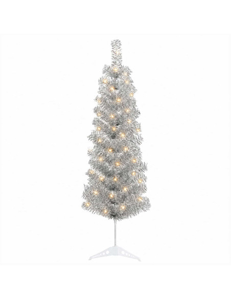 Albero di Natale Artificiale Sottile 150 cm 150 LED