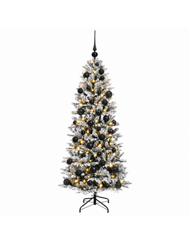 Albero di Natale artificiale con palline 150 cm 150 LED