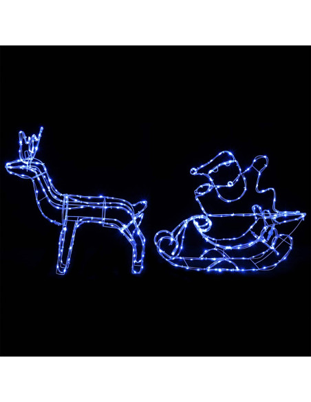 Decorazione natalizia con renna e slitta LOVIISA 320 LED Blu