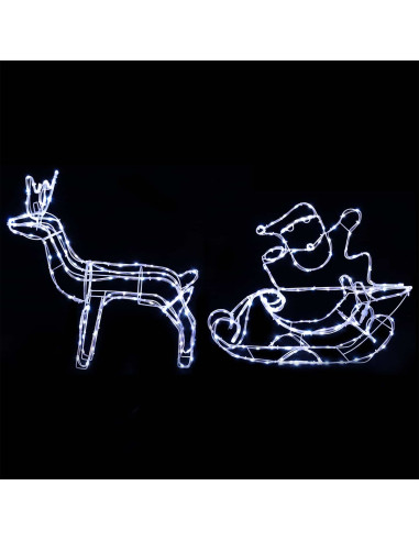 Decorazione natalizia con renna e slitta LOVIISA 320 LED