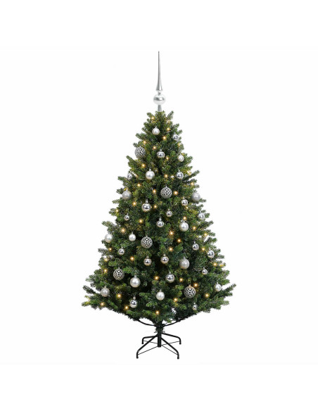 Albero di Natale Artificiale con Palline 150 cm 150 LED