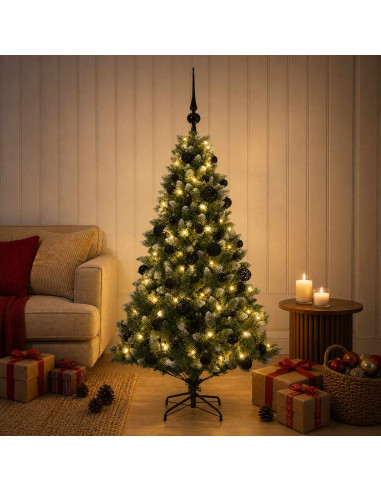 Albero di Natale Artificiale con Palline 120 cm 150 LED