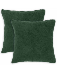 Federa 2 pcs HEERLEN Verde Scuro 65 x 65 cm Bouclé