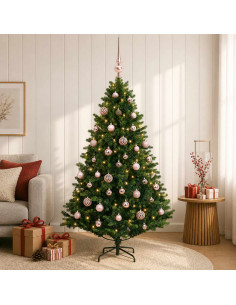 Albero di Natale Artificiale con Palline 150 cm 150 LED