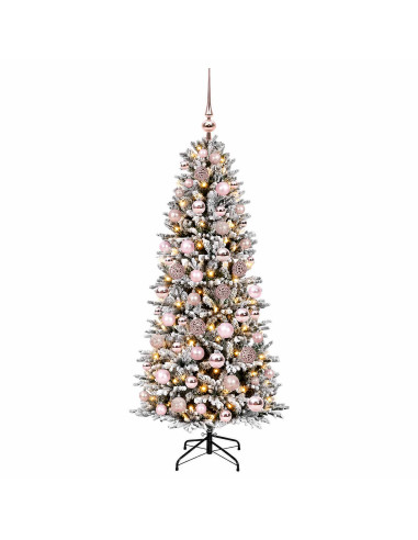 Albero di Natale artificiale con palline 240 cm 300 LED