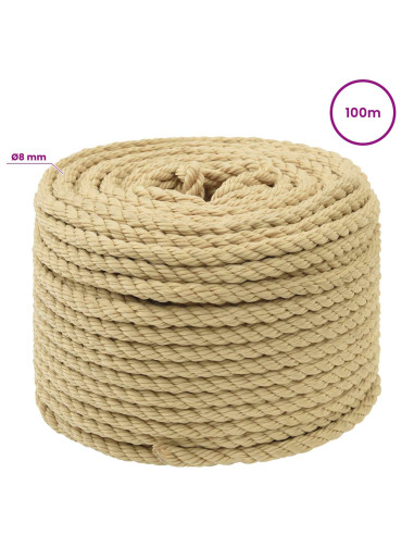Corda multiuso 8 mm 100 m Naturale PP 420 kg Carico massimo