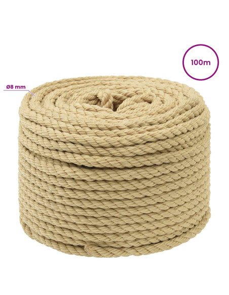 Corda multiuso 8 mm 100 m Naturale PP 420 kg Carico massimo