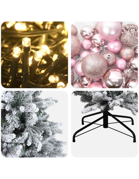 Albero di Natale artificiale con palline 240 cm 300 LED