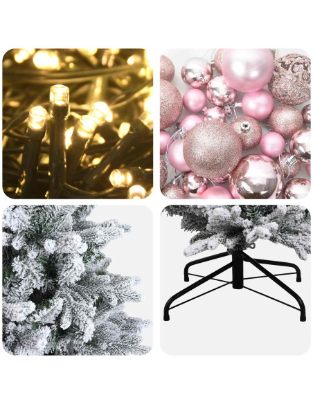 Albero di Natale artificiale con palline 240 cm 300 LED