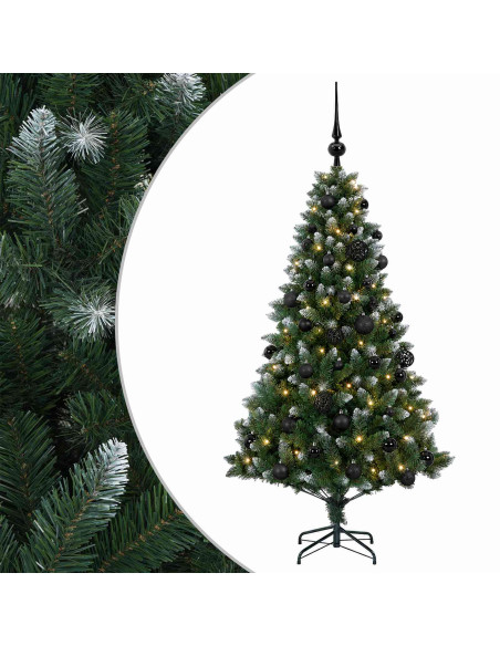 Albero di Natale Artificiale con Palline 150 cm 150 LED