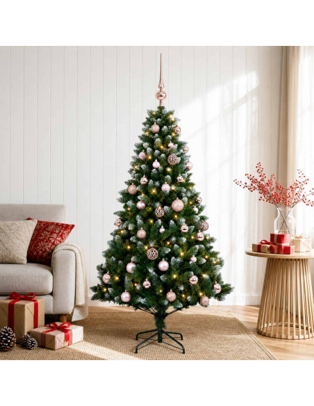 Albero di Natale Artificiale con Palline 120 cm 150 LED
