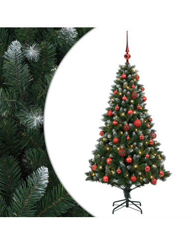 Albero di Natale Artificiale con Palline 150 cm 150 LED