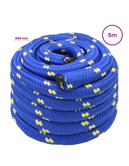 Corda multiuso 40 mm 5 m Blu PP 9600 kg Carico massimo