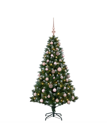 Albero di Natale Artificiale con Palline 150 cm 150 LED