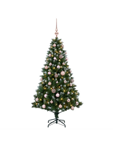 Albero di Natale Artificiale con Palline 150 cm 150 LED