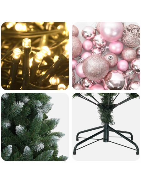 Albero di Natale Artificiale con Palline 240 cm 300 LED