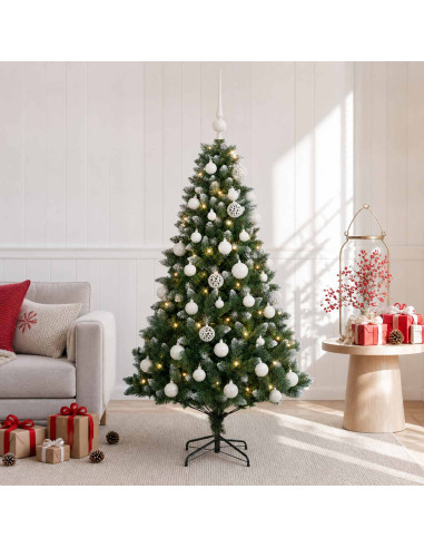 Albero di Natale Artificiale con Palline 120 cm 150 LED