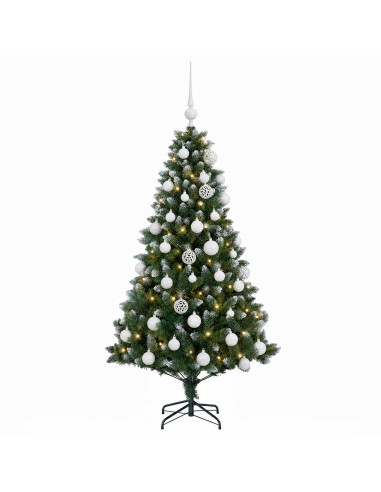 Albero di Natale Artificiale con Palline 120 cm 150 LED