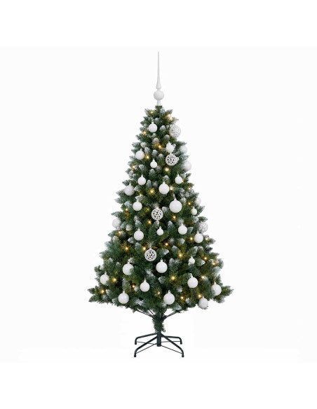 Albero di Natale Artificiale con Palline 120 cm 150 LED