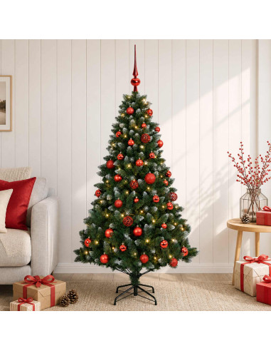 Albero di Natale Artificiale con Palline 120 cm 150 LED