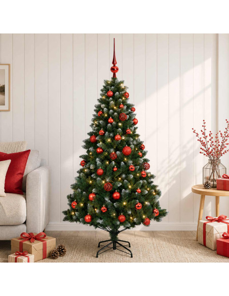 Albero di Natale Artificiale con Palline 120 cm 150 LED