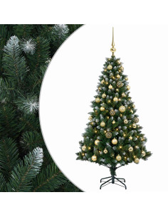 Albero di Natale Artificiale con Palline 120 cm 150 LED 2