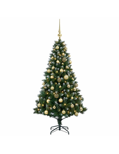 Albero di Natale Artificiale con Palline 150 cm 150 LED
