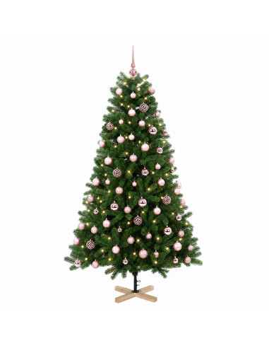 Albero di Natale artificiale con palline 210 cm 300 LED