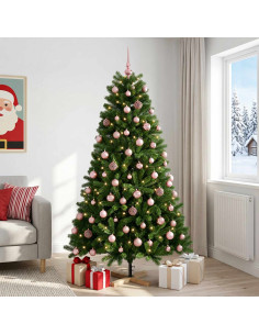Albero di Natale artificiale con palline 180 cm 300 LED 2