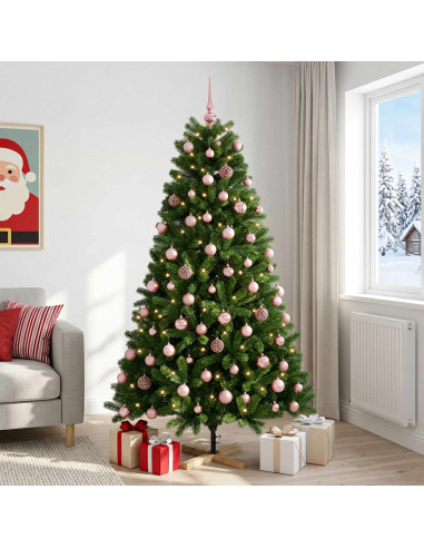 Albero di Natale artificiale con palline 180 cm 300 LED
