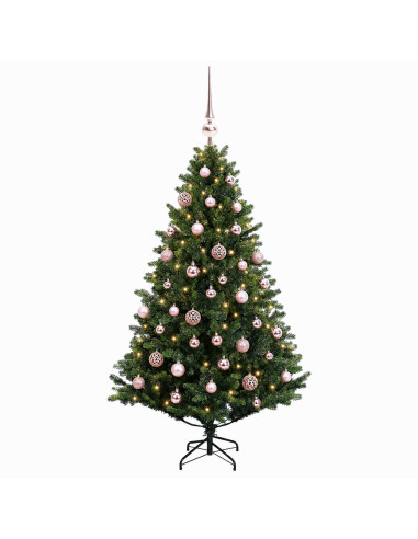 Albero di Natale Artificiale con Palline 150 cm 150 LED
