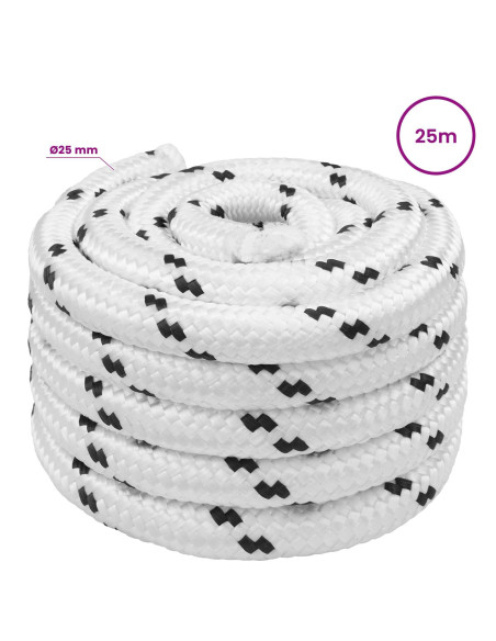 Corda multiuso 25 mm 25 m Bianco Poliestere