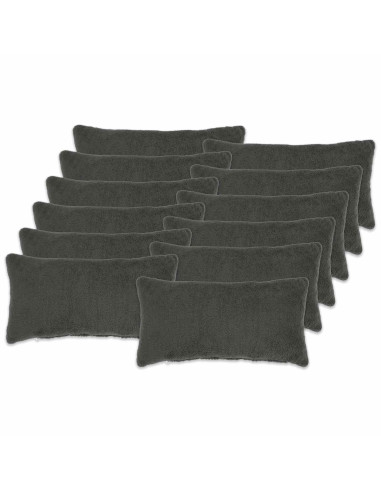 Federa 12 pcs HEERLEN Grigio Scuro 40 x 80 cm Bouclé