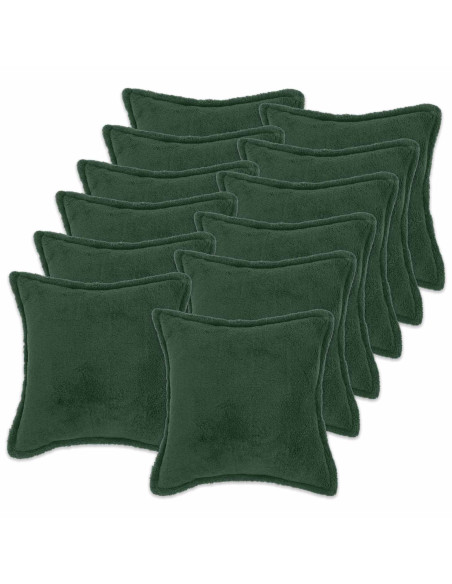 Federa 12 pcs HOUTEN Verde Scuro 50 x 50 cm Bouclé
