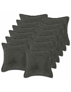 Federa 12 pcs HOUTEN Grigio Scuro 50 x 50 cm Bouclé