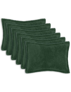 Federa 6 pcs HOUTEN Verde Scuro 50 x 80 cm Bouclé