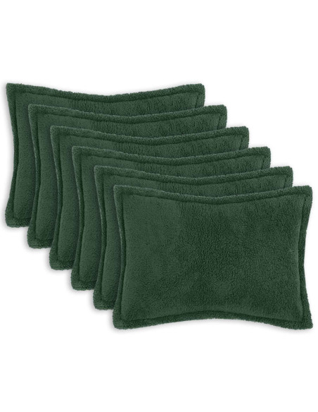 Federa 6 pcs HOUTEN Verde Scuro 50 x 80 cm Bouclé