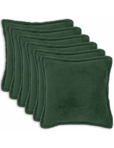 Federa 6 pcs HOUTEN Verde Scuro 60 x 60 cm Bouclé