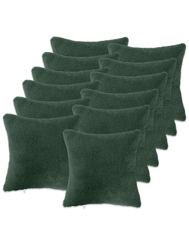 Federa 12 pcs HEERLEN Verde Scuro 40 x 40 cm Bouclé