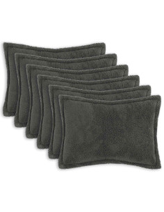 Federa 6 pcs HOUTEN Grigio Scuro 50 x 70 cm Bouclé