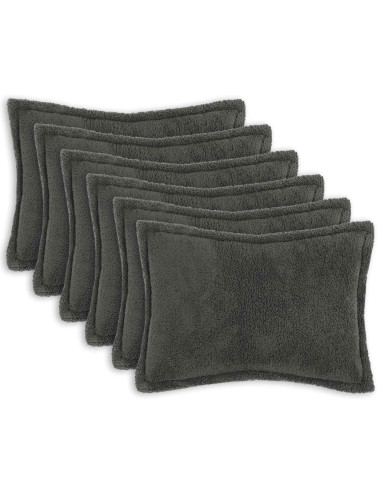 Federa 6 pcs HOUTEN Grigio Scuro 50 x 70 cm Bouclé