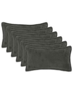 Federa 6 pcs HOUTEN Grigio Scuro 40 x 80 cm Bouclé