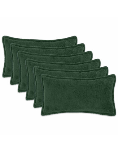 Federa 6 pcs HOUTEN Verde Scuro 40 x 70 cm Bouclé