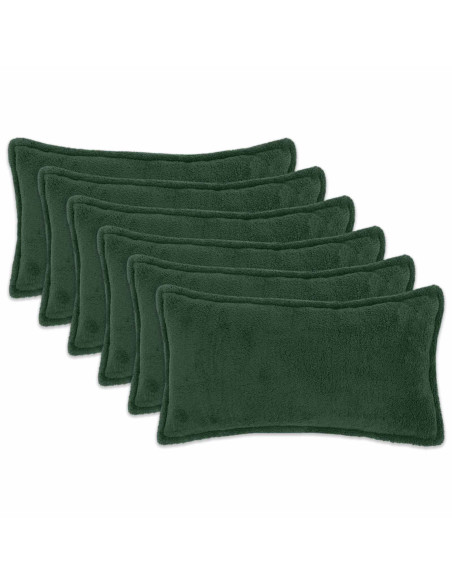 Federa 6 pcs HOUTEN Verde Scuro 40 x 70 cm Bouclé