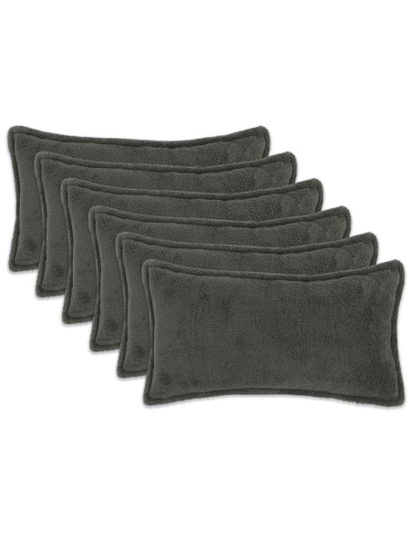 Federa 6 pcs HOUTEN Grigio Scuro 40 x 70 cm Bouclé