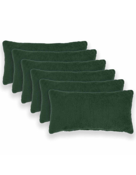 Federa 6 pcs HEERLEN Verde Scuro 40 x 80 cm Bouclé